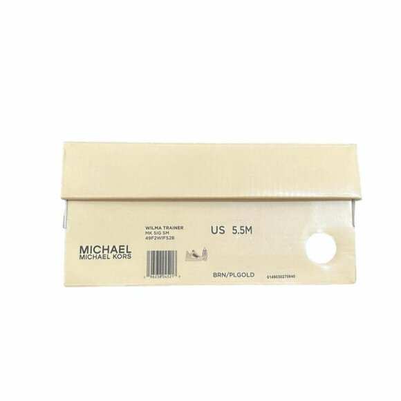 ❤️MK WILMA Womens Trainer Sneaker 5.5 Monogram Gold Brown Casual Lifestyle Shoes - Picture 8 of 11